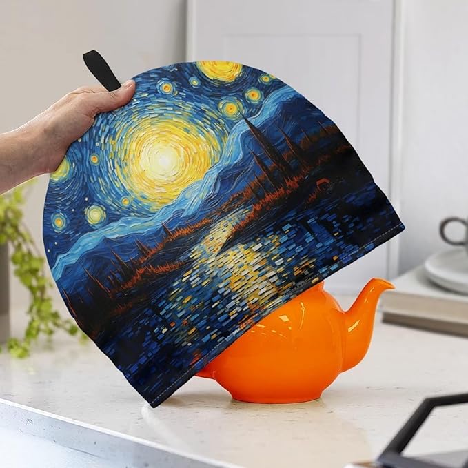 Generic Hudotybom Oil Painting Tea Cozy for Teapot Insulated Large Teapot Cover to Keep Warm Tea Kettle Cover Machine Washable Coffee Pot Cloth Covers Kitchen Home Decorations, CZA49