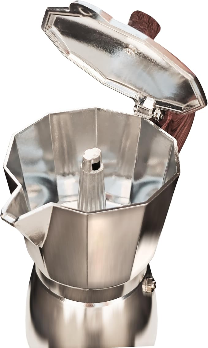 AGOGO Milano Moka Pot, Stovetop Espresso Maker, Greca, Coffee Percolator, Turkish Coffee Maker with Paper Filter 6 Cup Original Silver