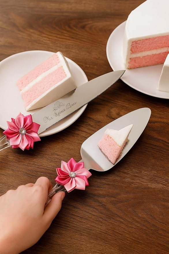 GIFTS INFINITY Personalized Mis Quince Anos Cake Knife and Server Set Valentine's Day Gift (CK-2PKH)