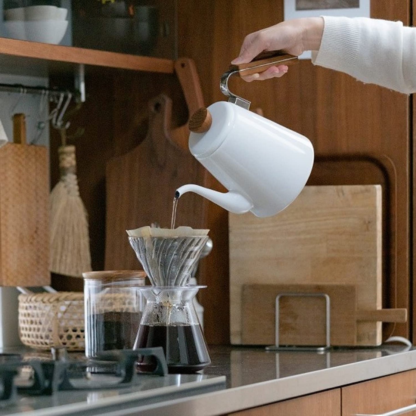 Hario "Simply Hario" V60 Glass Pour Over Coffee Set, Size 02