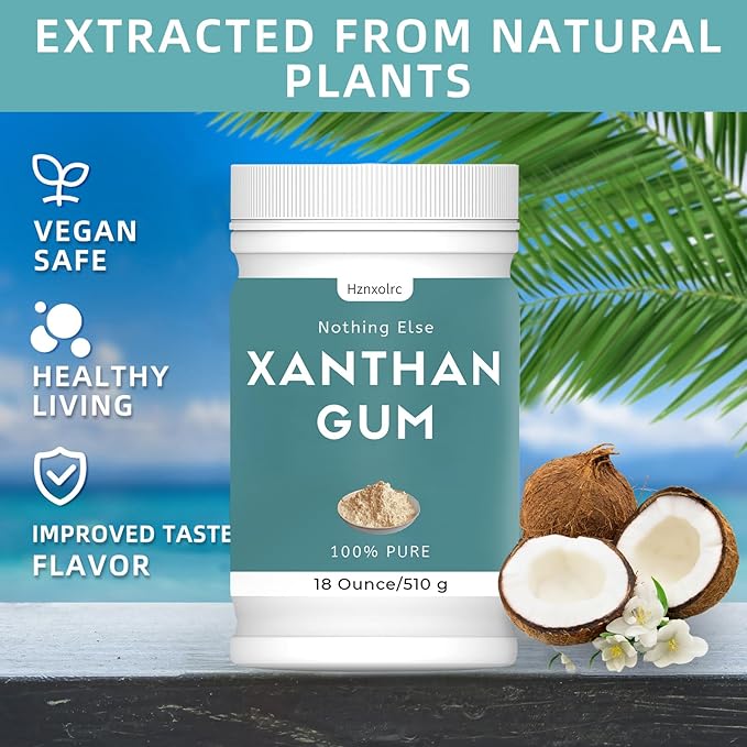 18 oz Food Grade Xanthan Gum Powder, Pure Xanthan Gum for Baking Gluten Free, Xanthan Gum Thickener Suitable for Making Ice Cream, Cake, Yogurt, Candy and More