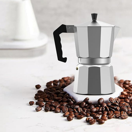 Moonlit Aluminum Stovetop Espresso Maker Classic Elegant Moka Pot Italian-Style Home Coffee Brewing Essential (9cup)
