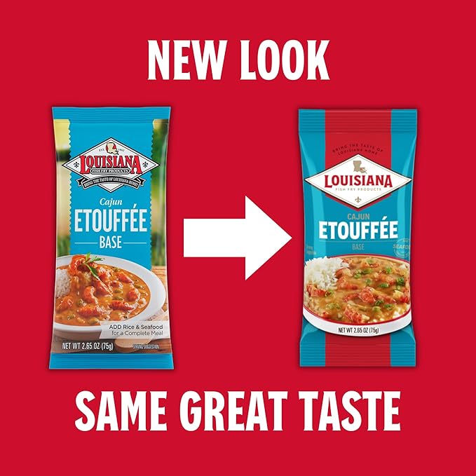 Cajun Etouffee Base 2.65 oz. (Pack of 6) - Authentic Cajun Etouffee Mix with Onions, Bell Peppers, Celery & Spices - By Louisiana Fish Fry