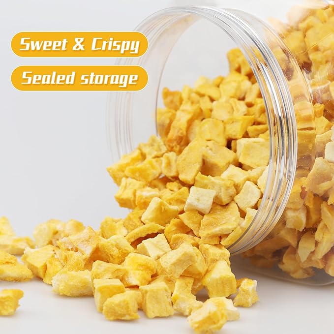 Haomly Freeze Dried Mango,5.3OZ/150g,Diced Mango Snacks for Kids or Adults,Frozen Dried Fruit Snacks for Baking,Tea,Smoothie, Yogurt,No Sugar & Additives