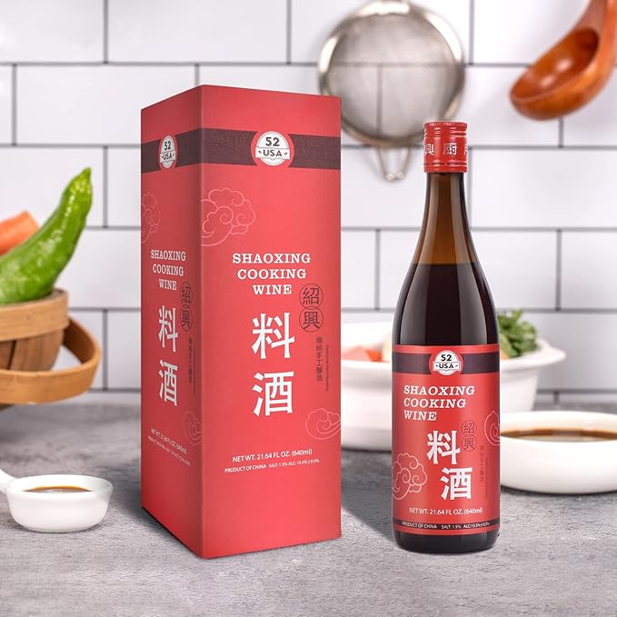 52USA Shaoxing Cooking Wine 21.64 Fl Oz (Pack of 2), Chinese Asian Cooking Wine, Shao Hsing Rice Wine, Shaoxing Rice Wine, Hsing Rice Wine, Fermented Rice Wine, Homemade Asian Cooking