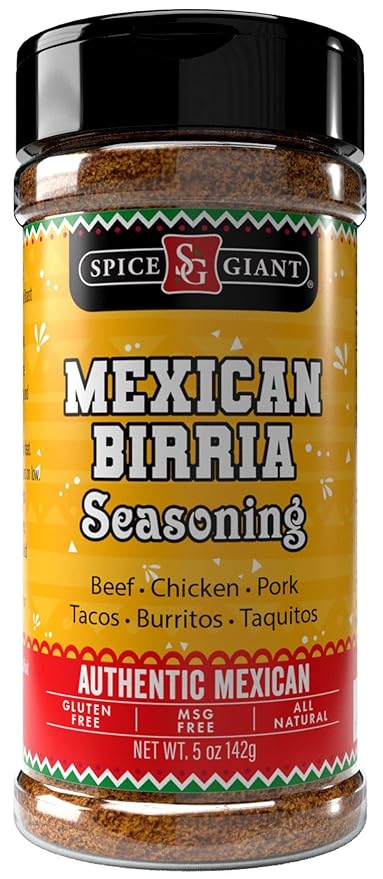 Mexican Birria Seasoning 5 oz | Mexican Spice | All Purpose, Beef, Chicken, Pork & More Seasoning | Tacos | Burritos | Fajitas | Consome I Authentic Blend. Spice Giant Brand