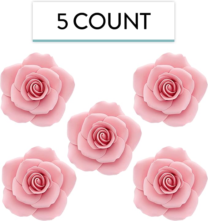 Global Sugar Art Rose Sugar Cake Flowers Jumbo Pink, 1 Count by Chef Alan Tetreault