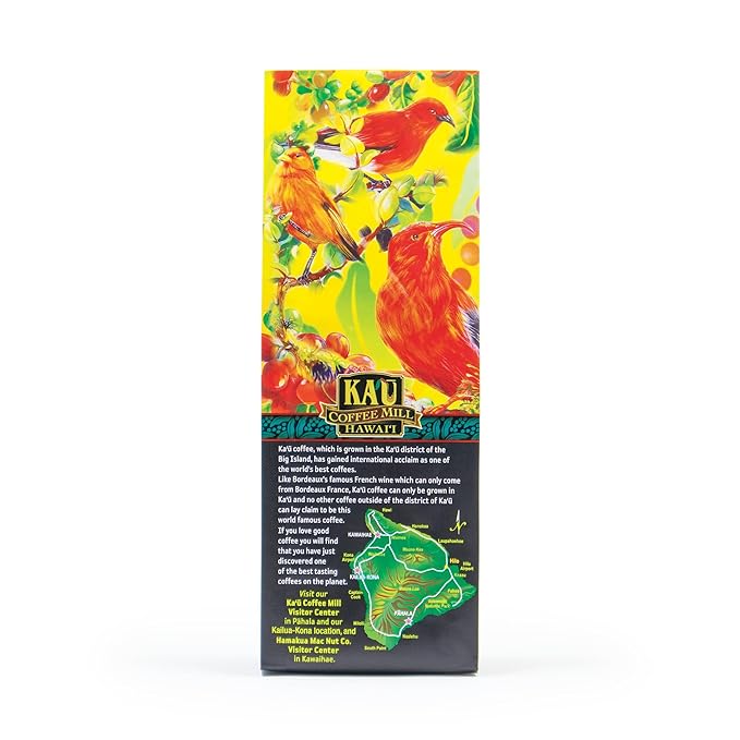 Ka'u Coffee Mill Estate Reserve Dark Roast Ground Coffee - Rich Chocolate Notes - Pure Ka'u Coffee - Specialty Roast - Handpicked Hawaii Grown Arabica Beans - Gourmet Small Batch Coffee - 8oz