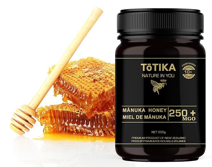 Tōtika Nature Mānuka Honey, 100% Pure Raw New Zealand Honey for Enhanced Well-Being and Digestive Health Benefits MGO 250+
