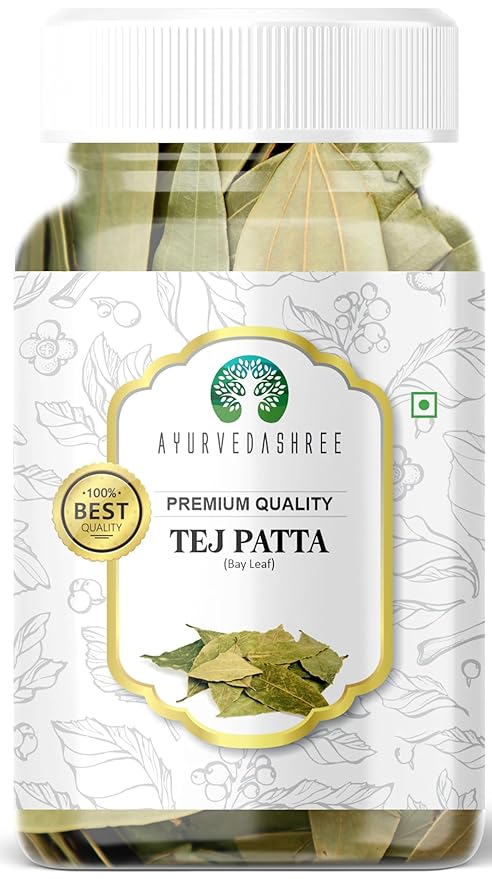 AYURVEDASHREE Bay Leaf (Leaves) Whole Spice Hand Selected Extra Large 25gm PET Jar | All Natural | NON-GMO | Vegan | Indian Origin (Tej Patta)