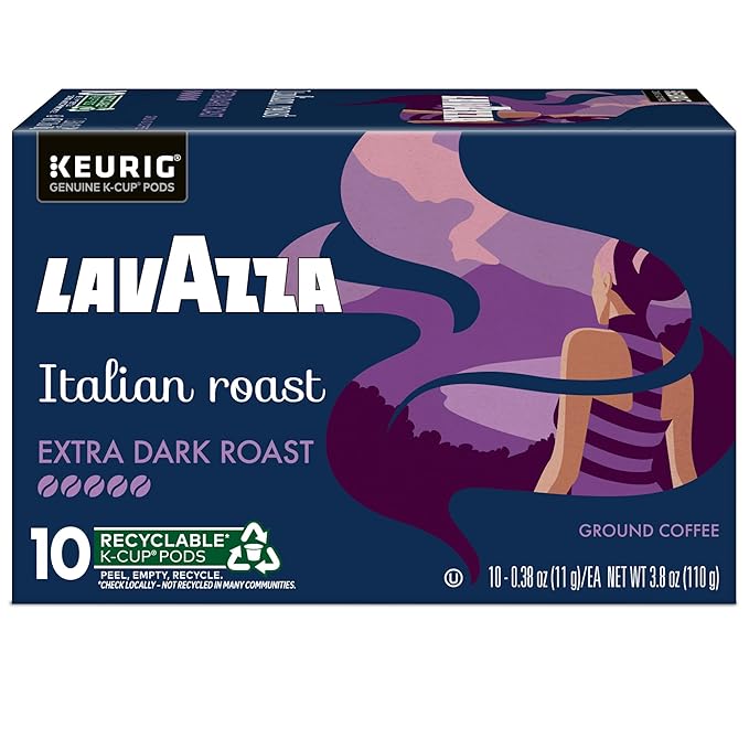 Lavazza Italian Roast, Keurig Single Serve K-Cup Pods, 60ct (6 Packs of 10)