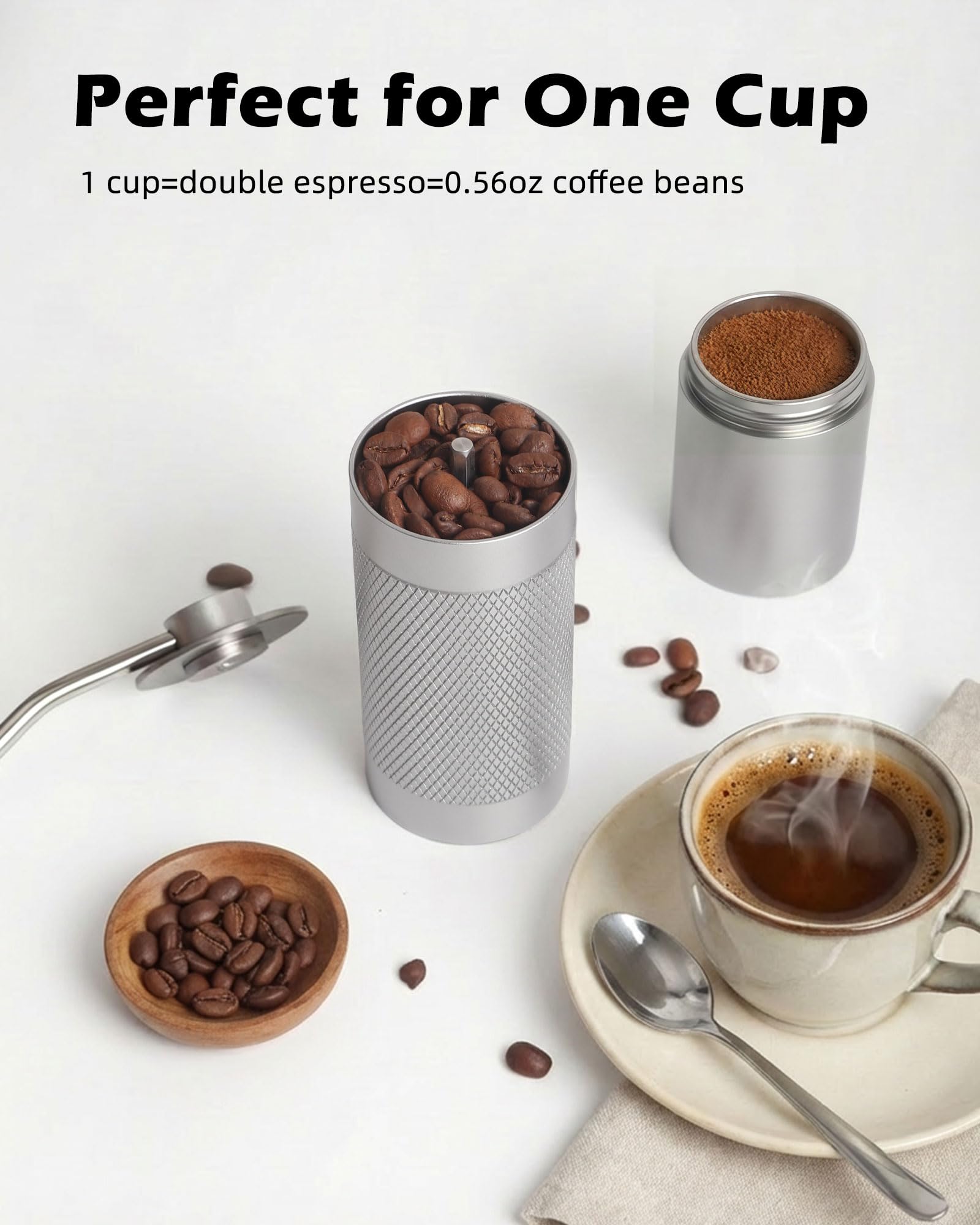 Pro Manual Coffee Grinder Stainless Steel Conical Burr With Adjustable Settings.Portable For