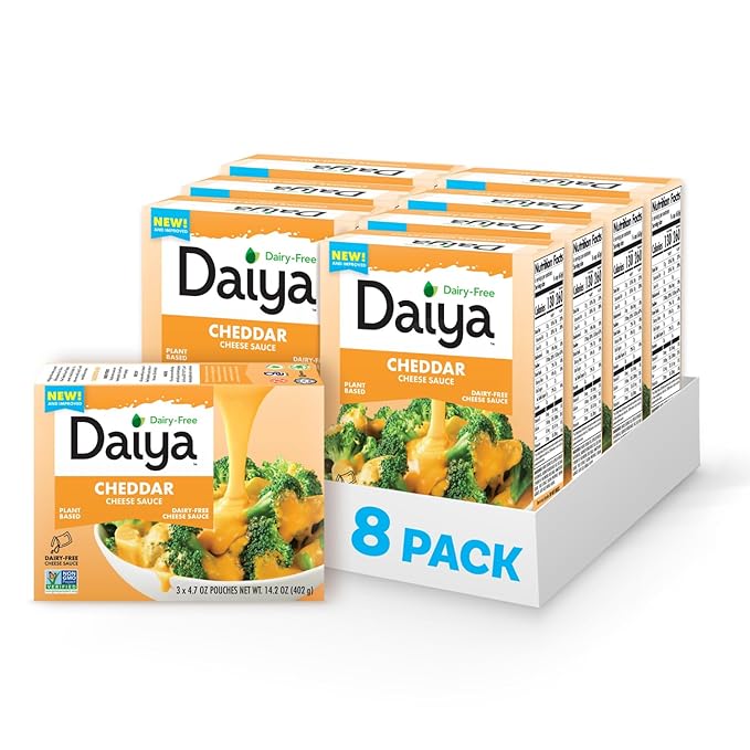Dairy Free Cheddar Cheese Sauce, Plant Based Rich, Creamy, Cheesy Sauce, 14.2 oz (Pack of 8)