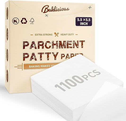 Baklicious Hamburger Patty Paper ??1100Pcs of 5.5"x5.5" Non-Stick Patty Paper Squares ??Craft