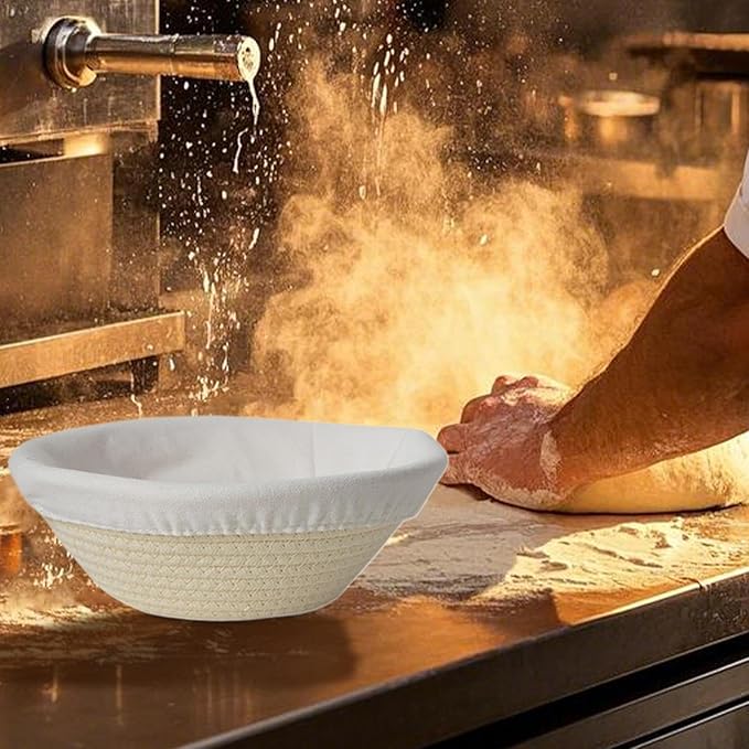 Bread Proofing Basket - Round Oval Bread Proofing Baskets Cotton Rope - Kitchen Gadget, Baking Supplies for Artisan Pastry Making