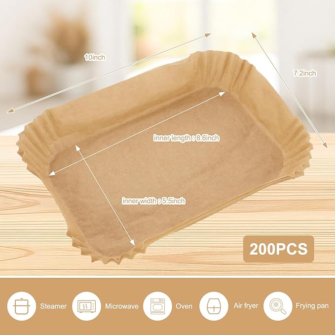 200 Pcs Baking PAPER Loaf Pan Liners for Baking Bread Non-Stick Pre Formed Parchment Paper for Bread Pan, Ideal Disposable Loaf Liners for Toast, Cakes, Banana Breads
