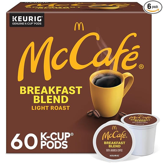 McCafe Breakfast Blend, Single Serve Coffee Keurig K-Cup Pods, Light Roast, 60 Count (6 Packs of 10)