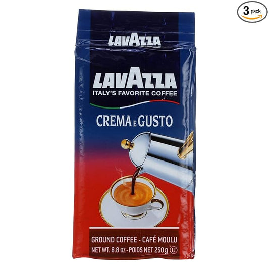 Lavazza Crema E Gusto Dark Roast Ground Coffee, 8.8 Ounce - 3 per case