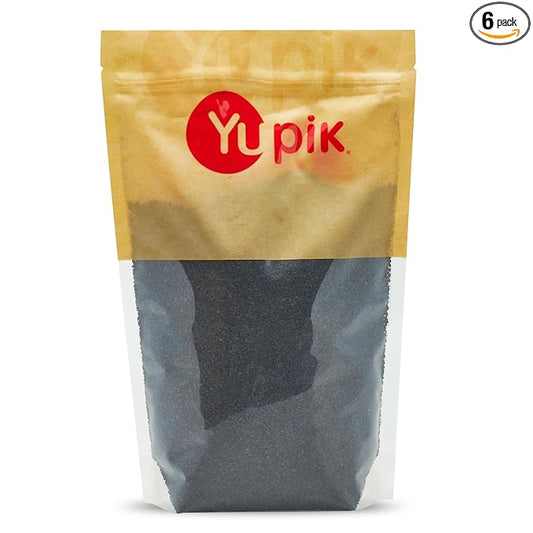 Yupik Raw Black Sesame Seeds, 2.2 lb (35.2 oz), Pack of 6, Gluten-Free, Kosher, Vegan, Natural, Unroasted, Unsalted, Plant-Based Protein, Source of Fiber, Iron & Calcium, Ideal for Cooking
