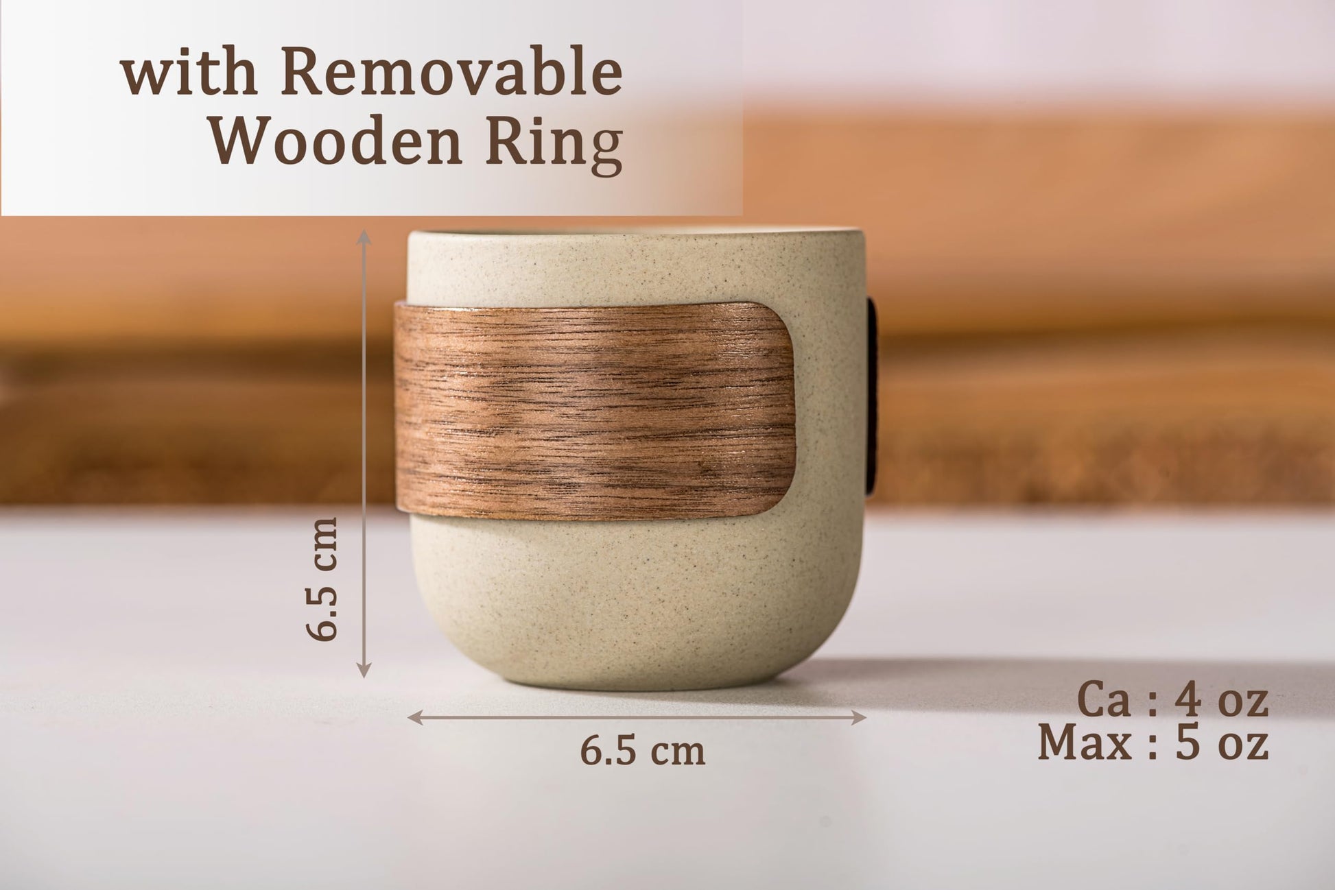 SYJAN HOME Ceramic Espresso Cups Set of 4,Natural Beige(4 oz)