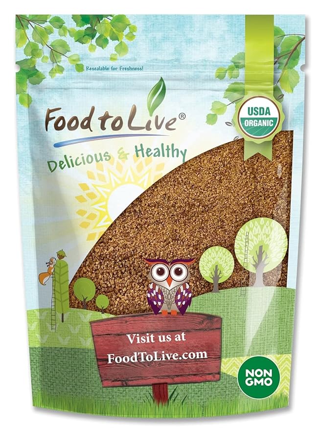 Food to Live Organic Brown Coconut Sugar, 5 Pounds ??Non-GMO, Pure Palm Sugar, Kosher, Vegan, Fair Trade, Unrefined, Granulated, Low Glycemic Sweetener, Highly Nutritious, Perfect for Baking, Bulk