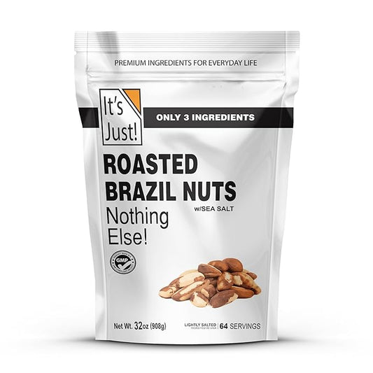 It's Just - Brazil Nuts, 2lbs, Product of Peru, Roasted & Salted, Packaged in USA (Roasted/Sea Salted, 2 Pound (Pack of 1))
