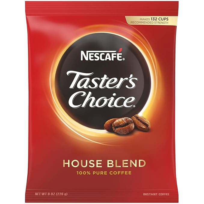 Nescafe Instant Coffee, Taster's Choice Light Roast House Blend, 8 oz Bulk Pouch