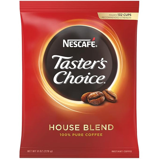 Nescafe Instant Coffee, Taster's Choice Light Roast House Blend, 8 oz Bulk Pouch