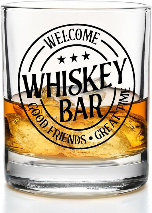 Funny Whiskey Glasses 10 oz, Whiskey Drinker Gifts for Men, Whisky Lover Gifts Old Fashioned Rocks Glasses for Drinking Scotch Bourbon Cocktail Liquor Vodka