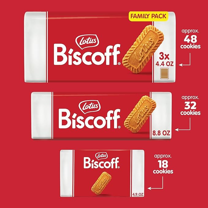 Lotus Biscoff, Caramelized Biscuit Cookies, non GMO + Vegan - 8.8 Ounce (Pack of 10)