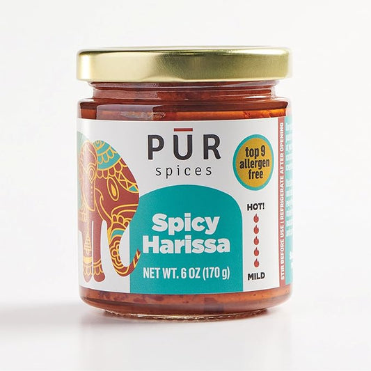 PUR Spices Original Spicy Harissa Paste I Hot Sauce for Cooking and Dipping I Spicy Chili Pepper
