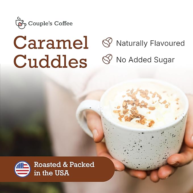 Couple?™s Coffee Ground Coffee | Gives Back to Military Families | Caramel Cuddles | Caramel Flavored Coffee | Made with 100% Arabica Beans | 12oz bag brews about 34 cups