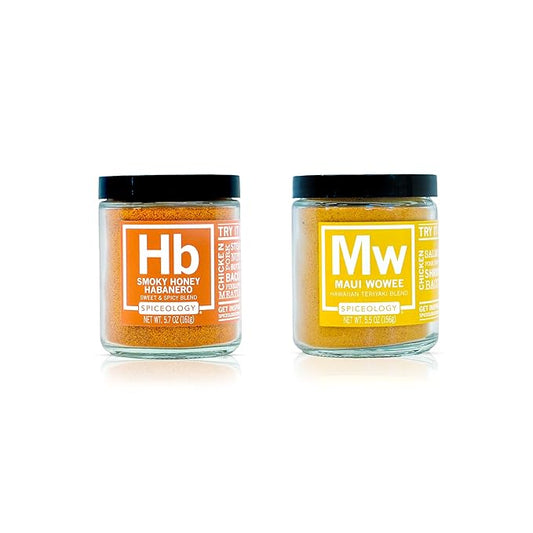 Spiceology ??Sweet Heat Bundle ??Smoky Honey Habanero & Maui Wowee ??BBQ Rub & Seasoning Set for Chicken, Pork, Beef, Steak, Seafood, & Veggies ??Sweet & Spicy Grill Essentials