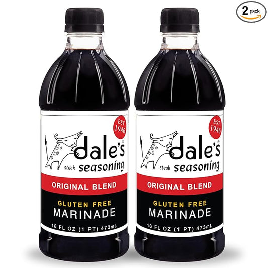 Original Steak Seasoning By Dale's, Gluten Free, No Cholesterol | Delicious on All Meats, Fish, and Vegetables | (2) 16 oz Bottle | No Long Marinating, Savory Blend of Exotic Spices!