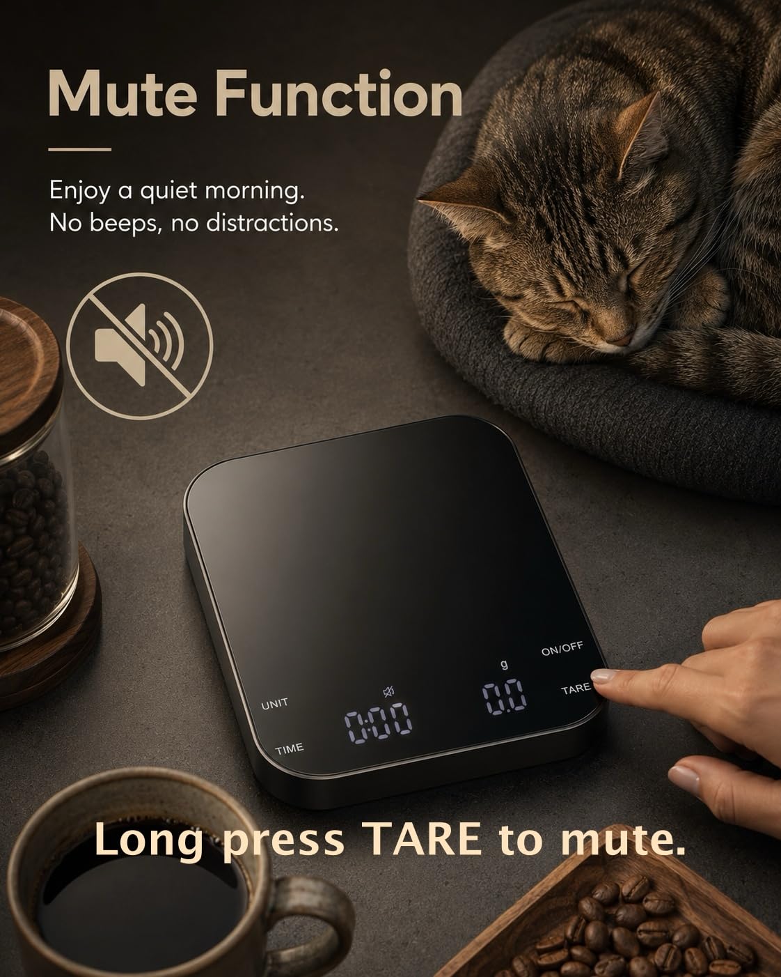 CULIKEM Pour-Over Coffee Scale with Timer, 100-Day USB-C Rechargeable