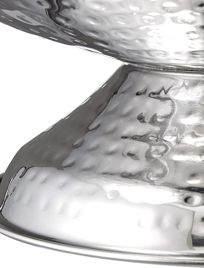 Stainless Steel Hammered Double-Walled Insulated Punch Bowl 17 Inch | 3 Gallon Footed Beverage Tub for Wine, Champagne for Parties, Weddings & Events