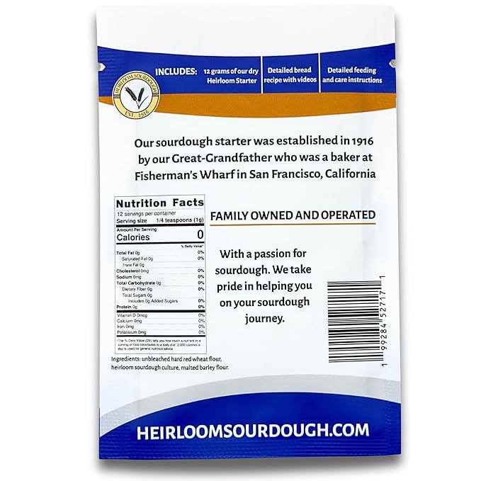 100 Year Old San Francisco Sourdough Starter | Our Great Grandfather's Starter from 1916 | Easy to follow instructions | Includes detailed instructions and recipe |