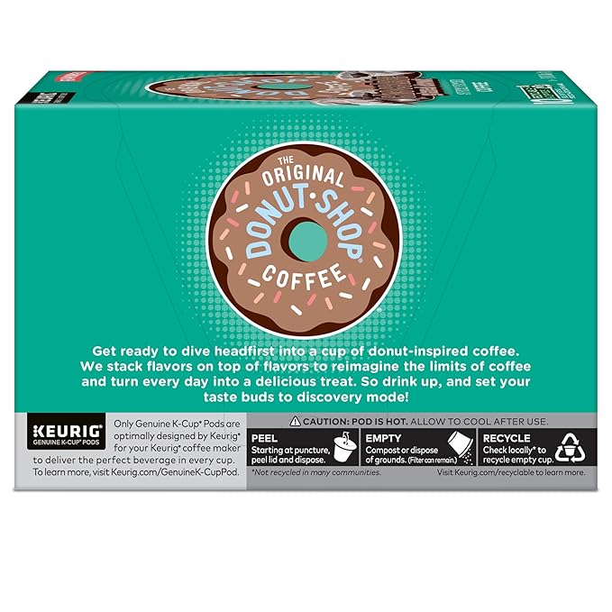 The Original Donut Shop Coffee Chocolate Glazed Donut Keurig Single-Serve K-Cup Pods, Medium Roast Coffee, 60 Count (6 Packs of 10)