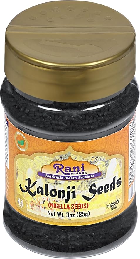 Rani Kalonji (Black Seed, Nigella Sativa, Black Cumin) Seeds 3oz (85g) PET Jar ~ All Natural | Gluten Friendly | NON-GMO | Kosher | Vegan | Indian Origin