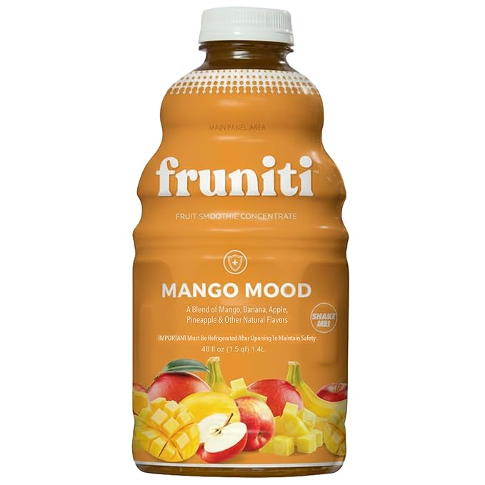Fruniti Mango Smoothie Mix - Immunity + Antioxidants - No Sugar Added - Vitamin C, Zinc, & Echinacea - Pineapple, Apple, Banana, Mango Purée - Makes 24 Smoothies