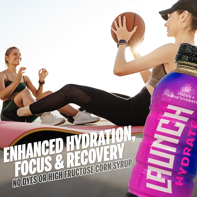 Sports Drink- 12 Pack - Real Cane Sugar 3x Electrolytes, All-Natural Hydration with Cognizin for Mental Focus, Real Fruit & Vegetable Juice, No Artificial Dyes ??Strawberry Lemon Flavor ??Trusted by Perfect Game