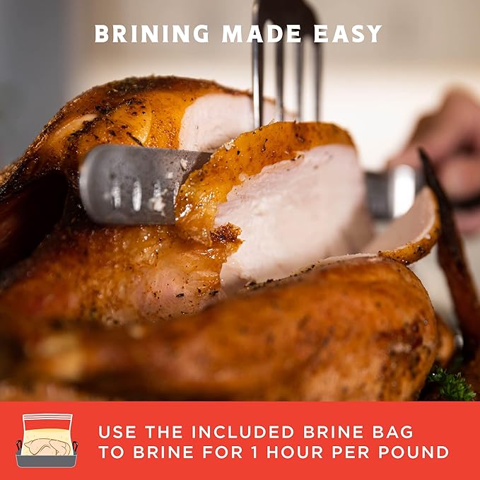 Fire & Flavor Sweet Heat Turkey Brine Kit - Seasonings for Roasting, Grilling, Smoking, and Frying Turkeys - Includes Brining Bag
