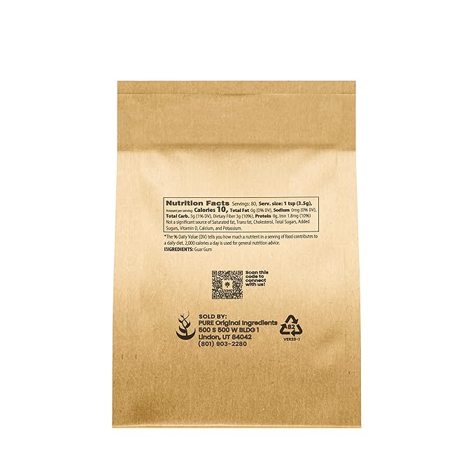 Pure Original Ingredients Guar Gum (10oz) From Guar Beans, Food Grade, Gluten Free