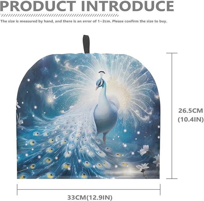 Peacock Print Tea Pot Cozy for Teapots Tea Cover Resist Heat Tea Pot Dust Cover Insulated Kettle Cover for Home Kitchen Decorative Accessories