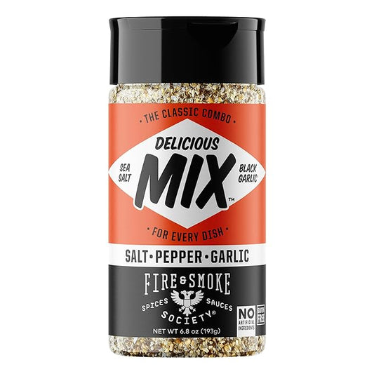 Fire & Smoke Society The Delicious Mix All Purpose Seasoning | BBQ Rubs for Smoking and Grilling | Chicken, Pork, Burgers, Steaks, Fish, Veggies | M 6.8 oz