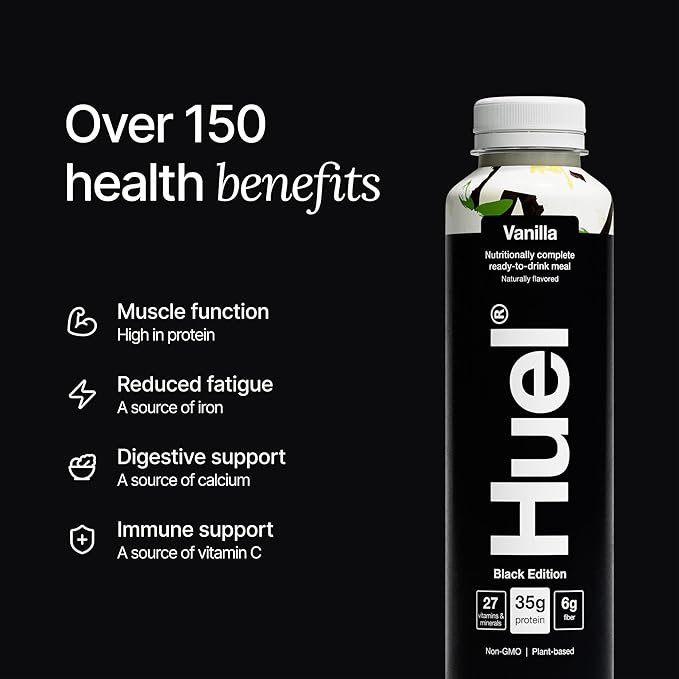 Huel Black Edition Ready-to-Drink | Vanilla Meal Replacement Shake | 35g High Protein Drink | 27