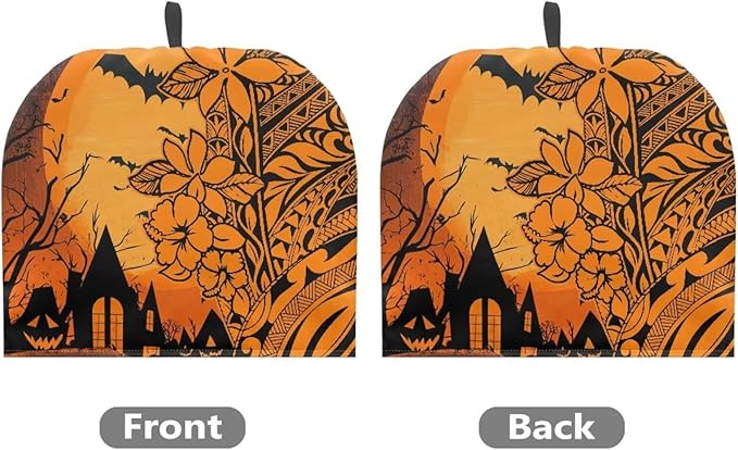Halloween Tea Cozy for Teapot Samoa Polynesian Style Tea Cosy Fabric Quilted Padding & Heat-Proof Teapot Cover Customized Soft Tea Cozy for Household Kitchen