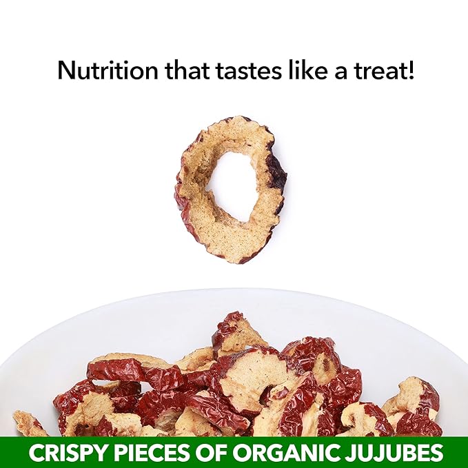USDA Organic California Grown Pure Jujube Product | JUJUME Crisps | Sweet Jujube Chips | ZERO Added Sugar or Preservatives | All-Natural Healthy Snack | 4-pack 6 oz bags