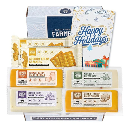 Farmers Market, Gluten Free, Keto, Paleo, Low Sodium, Zero Sugar, Wisconsin Cheese Gift Sets, Classic Cheese Assortment