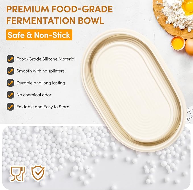 Heating Sourdough Bread Proofing Basket,Digital Display Bread Proofer with 6 Temperature Settings/7 Timing Settings,11 Inch Round Backlight Foldable Proofing Bowl for Silicone Basket,Food Warmer